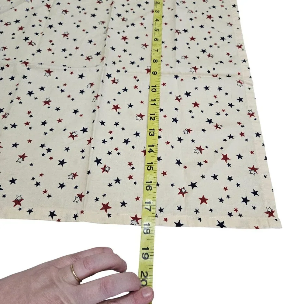 Set Of 4 Red White &‎ Blue Star Napkins Reusable Washable Table Linens Patriotic